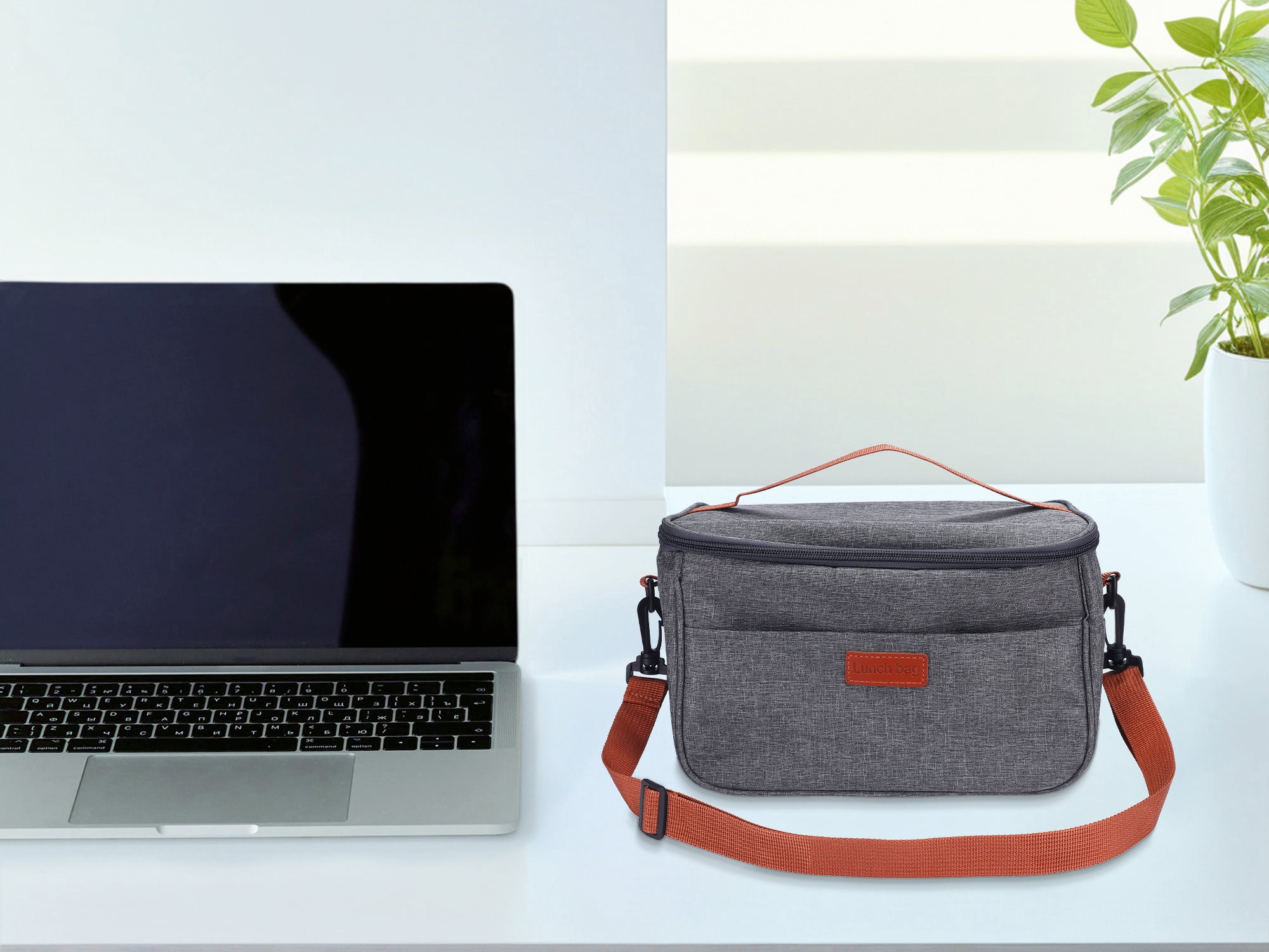 Unique Bargains Insulated Lunch Bag for Office Picnic Gray