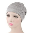 thumbnail image 6 of SPRING PARK Muslim Women Hijab Hair Loss Turban Pleated Beanie Head Scarf Wrap Chemo Cap Hat, 6 of 8
