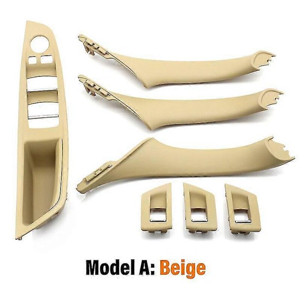 Cubierta de manija de puerta interior de coche, color beige y negro, de carbono, para BMW Serie 5 F10 F11 F18 2009-2017, volante a la izquierda, s202412246378