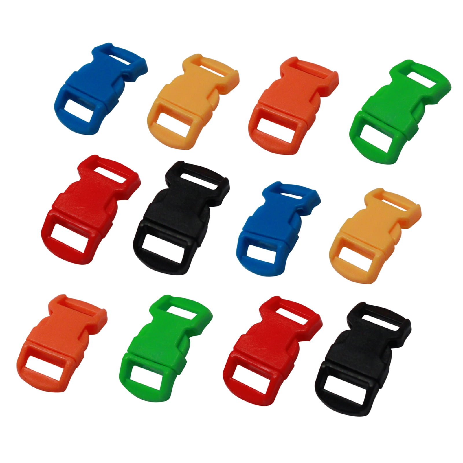 Paracord Bracelet Buckle Set Assorted Colors 15mm .5 Inch 48 Pack ASR Outdoor