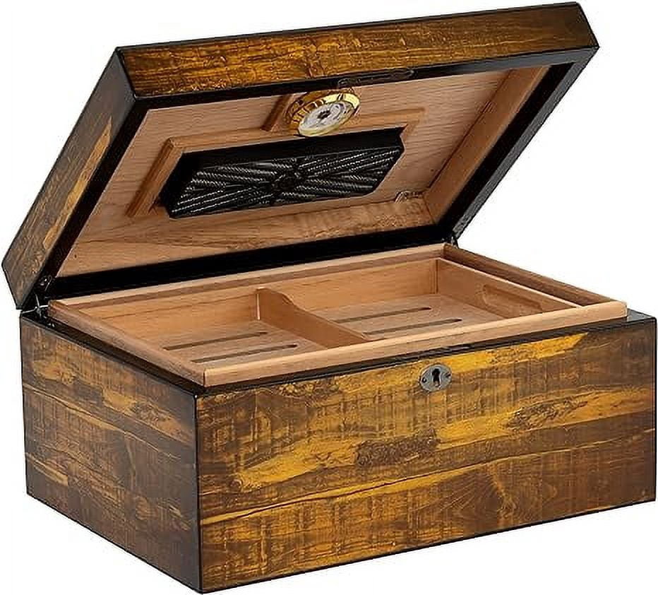 Quality Importers HUM-100ADR Adirondack 100 Cigar Humidor, Reclaimed Wood Design