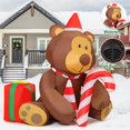 thumbnail image 4 of GOOSH Christmas Inflatables 5 FT Inflatable Christmas Bear Holding Candy Cane with Built-in LED Lights, Cute Blow Up Bear with Gift Box, Outdoor Christmas Decorations for Xmas Holiday Party, 4 of 7