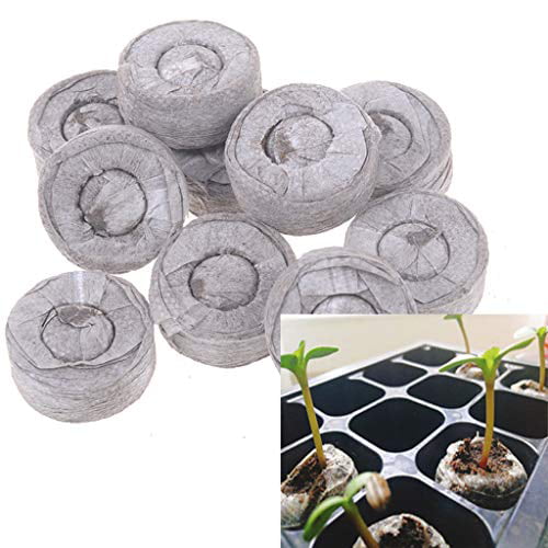 Easy to Transplant Expands with Water BELUPAI 100Pcs Fiber Soil Pods Flowers and Vegetables Direct Plant Seed Starters Seed Starter Soil Plugs for Grow Herbs
