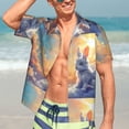 thumbnail image 5 of Lsque Sunshine Colorful Cloud Rabbit pattern Hawaiian Shirt for Men, Unisex Summer Beach Casual Short Sleeve Button Down Shirts-Small, 5 of 9