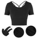 thumbnail image 4 of Tops deportivos sexys de verano para mujer, camisetas de manga corta para yoga, fitness, entrenamiento, accesorios deportivos, color negro M, 4 of 14