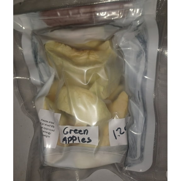 Freeze Dried  Green Apples, High Energy, 1.2 oz Bag peeled