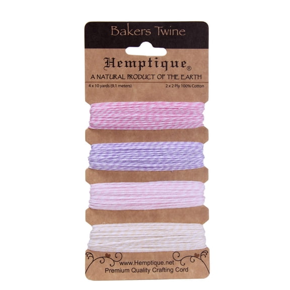 Hemptique Cotton Bakers Twine Card Set, 2-Ply 410'