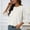 White, variant on Women's Solid Knit Quarter Sleeve Round Neck Casual Sweater Top