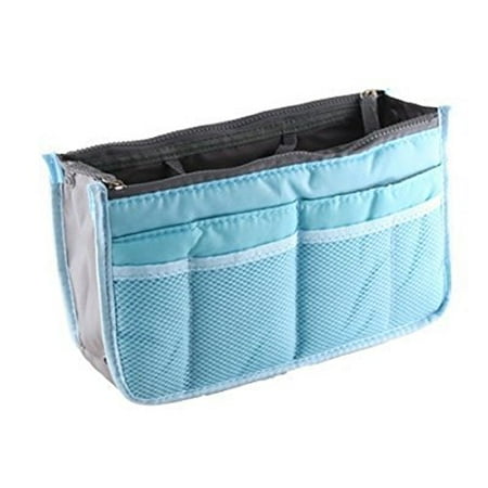 - Lian LifeStyle Fashion Bag-In-Bag Multifunctional Organiser Purse Large Liner Organizer Bag Tidy Travel Handbag (Blue)