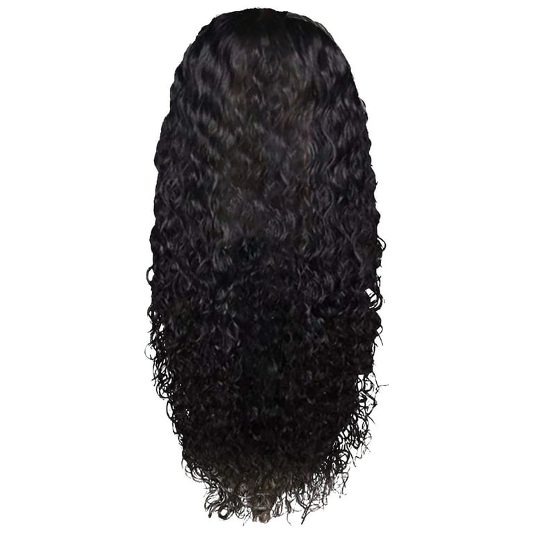 jsaierl Headband Wig Human Hair Curly Headband Wig Glueless Rose