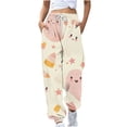 thumbnail image 1 of Birdeem Pantalon à Cordon Imprimé Color Block Mode Halloween pour Femmes, 1 of 5