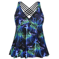 thumbnail image 1 of Firpearl Women's Tankini Swimsuits Cross Back Flowy Swim Tops Modest Swimwear, 1 of 5