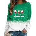 thumbnail image 3 of WZXFASHION Chandail à Col Rond pour Femmes, Décontracté Urbain, Imprimé de Noël, Coupe Ample, Liquidation, Offres du Jour, Prime, Chandail à Manches Longues, 3 of 7