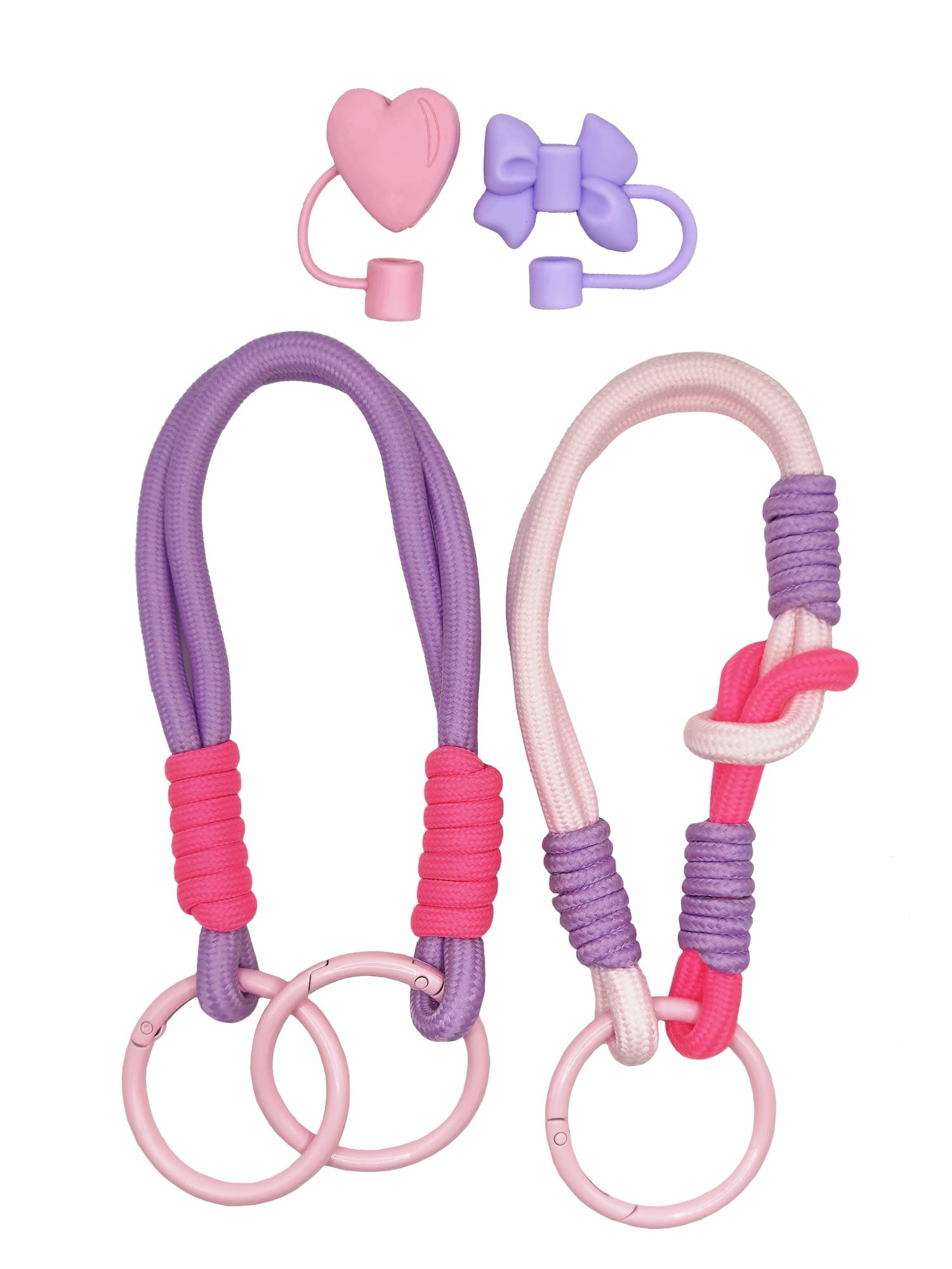 Wonder Nation Girls Cord Phone Strap and Straw Holders, One Size, Pink