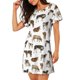 thumbnail image 2 of Fotbe Cow Bata de Dormir para Mujer con Estampado, Camisón de Algodón de Manga Corta, Ropa de Dormir Casual, 2 of 6
