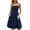 Navy, variant on Womens Summer Boho Dress with Pockets Plus Size Sleeveless Square Neck Spaghetti Strap Sundresses Casual A-Line Flowy Ruffle Hem Midi Dresses Green L