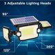 thumbnail image 4 of Outdoor Solar Lamp with Solar Panel, 2 Motion Sensor Security Light, 7300LM 305 LED Outdoor Solar Floodlight Spot Lighting for Garden Yard Garage Path, 4 of 5