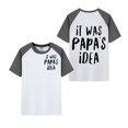 thumbnail image 2 of BJUTIR Kids T-Shirts For Boys Girls Unisex Top Short Sleeved It Was PapaâS Idea Fun Print T Shirt For Children 3 To 13 Years, 2 of 4