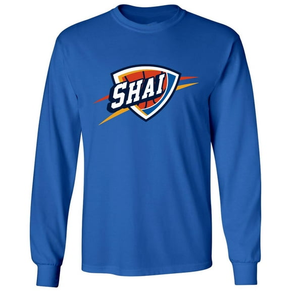 LONG SLEEVE Blue Shai Gilgeous-Alexander Thunder SGA Logo Shirt T-Shirt