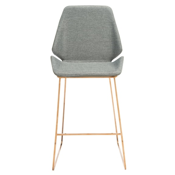 SAFAVIEH Masami Modern Style Counter Stool, Grey/Gold (19.8 in. W x 22 in. D x 40 in. H)