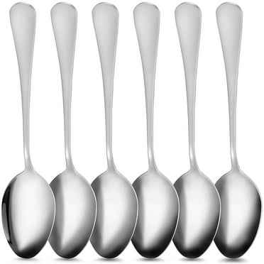 6Pcs Household Serving Spoons Stainless Steel Food Spoons Dinner Cake Serving Spoons