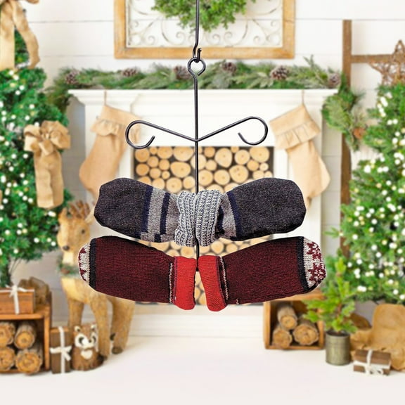Renovator's Supply 6 Hook Christmas Stocking Holder Stand 17.5" - Black