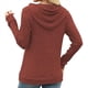 thumbnail image 5 of Sudadera con Capucha de Moda para Mujer, de Larga y Cuello en V, Informal, para Otoño e Invierno. Vino Tinto L, 5 of 7