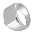 thumbnail image 1 of Men Boys Simple Retro Large Flat smooth surface ring Square Glazed Surface Alloy Ring Plated Jewelry Accessory Hip Hop, 1 of 6
