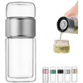 thumbnail image 1 of Tryteava Glass Infuser, 2025 Upgraded 3-In-1 Smart Tea Infuser, Try Teava Tea Infuser With Lid, Hot Or Cold Ready, Flip & Brew Design, for Blooming & Loose Leaf Tea & Coffee, 1 of 7