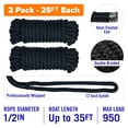 thumbnail image 1 of Boat Dock Lines & Rope Boat Ropes for Docking 1/2" Line Braided Mooring Marine Rope 25FT 1/2 Inch Nylon Rope Boat Dock Lines for Docking Boat Lines Boating Rope Braided with Loop Navy Blue 4 Pk, 1 of 6