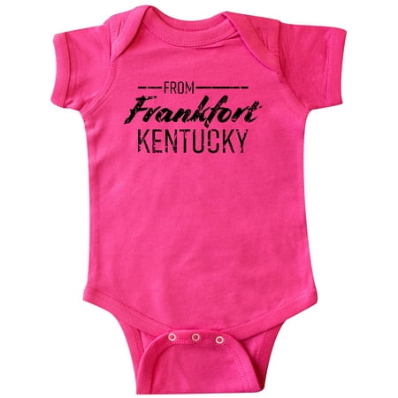 

Inktastic From Frankfort Kentucky in Black Distressed Text Gift Baby Boy or Baby Girl Bodysuit