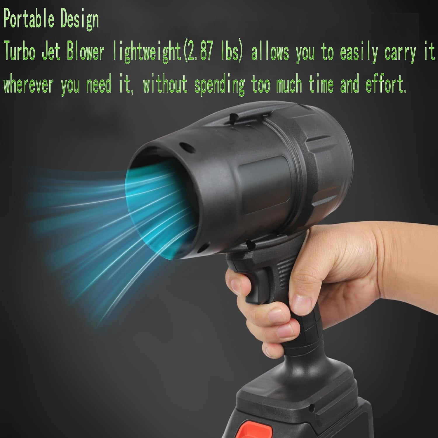 Electric Cordless Leaf Blower - 300000RPM Handheld Leaf Blower with Battery and Charger for Patio Cleaning, Lawn Care, Blowing Leaves and Dust