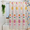 thumbnail image 3 of Spring Easter Shower Curtain Set, Waterproof Shower Curtains for Bathroom, Pink Yellow Vintage Eggs Floral Botanical Washable Fabric Cloth Bath Curtain for Bathtub Decoration with Hooks 54x78 Inches, 3 of 9
