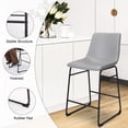 thumbnail image 7 of HOMEKOKO Bar Stools Set of 2, 26 Inches Bar Stool with Back, Carbon Fiber Bar Chair with Metal Legs (Light Grey), 7 of 7