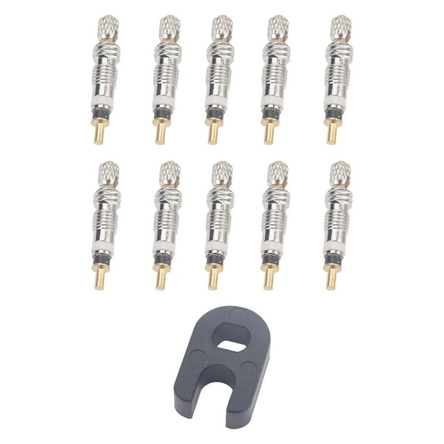 Almencla Kit de Noyau de Valve Presta Générique Remplacement de Vélo Outil de Réparation de Pneu Professionnel 10 Pcs
