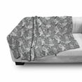 thumbnail image 3 of Grape Soft Flannel Fleece Blanket, Monochrome Striped Fruits and Leaves Drawing Vineyard Winery Inspired Print, Cozy Plush for Indoor and Outdoor Use, 50" x 60", Charcoal Grey White, by Ambesonne, 3 of 6