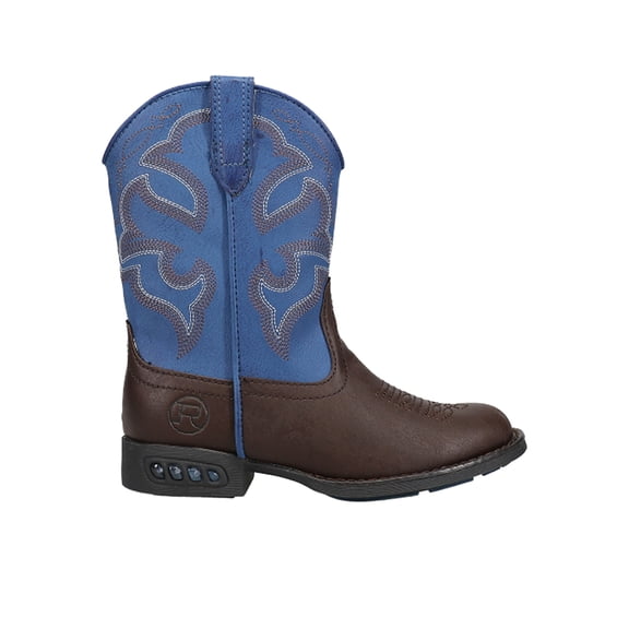 Roper Boys Lightning Embroidery Round Toe Cowboy Mid Calf Boots