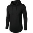 thumbnail image 2 of LOVZFMLL Sweatshirt for Men, Solid Color Casual Athletic Workout Hoodies Long Sleeve Hooded Pullover Tops Fall Clothes, 2 of 9
