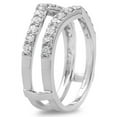 thumbnail image 2 of Dazzlingrock Collection 0.95 Carat (ctw) 14K Round Diamond Ladies Wedding Enhancer Guard Double Ring 1 CT, White Gold, Size 8.5, 2 of 4