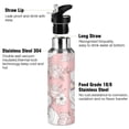 thumbnail image 3 of 600ML Transparent Sports Water Bottle with Handle & Straw Portable Water Bottle for Outdoor Camping Gym Cat with A Bow Tie, 3 of 7