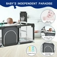 thumbnail image 3 of HioHa Baby Playpen, Baby Playard with Basketball Hoop, Portable Play Yard Baby Fences for Infant Toddler, 3 of 7