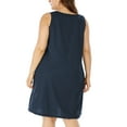 thumbnail image 5 of MAWCLOS Robe d'Été Femme Col en U Courte Mini Robes Sans Manches Robe T-Shirt Décontractée Vacances Imprimé Pissenlit Bleu Marine m, 5 of 5