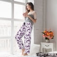 thumbnail image 5 of Cauagu Violets Flowers Pajama Pants for Women Loose Fit Wide Leg Trouser Pants Casual Elastic Waist Drawstring Lounge Pants, 5 of 6