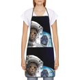 thumbnail image 2 of Fuzoiu Cat Astronaut Print Waterproof Apron, Kitchen Apron for Women Men Chef, Apron for Christmas Dinner Party Cooking Baking Crafting House Cleaning Kitchen, 2 of 7