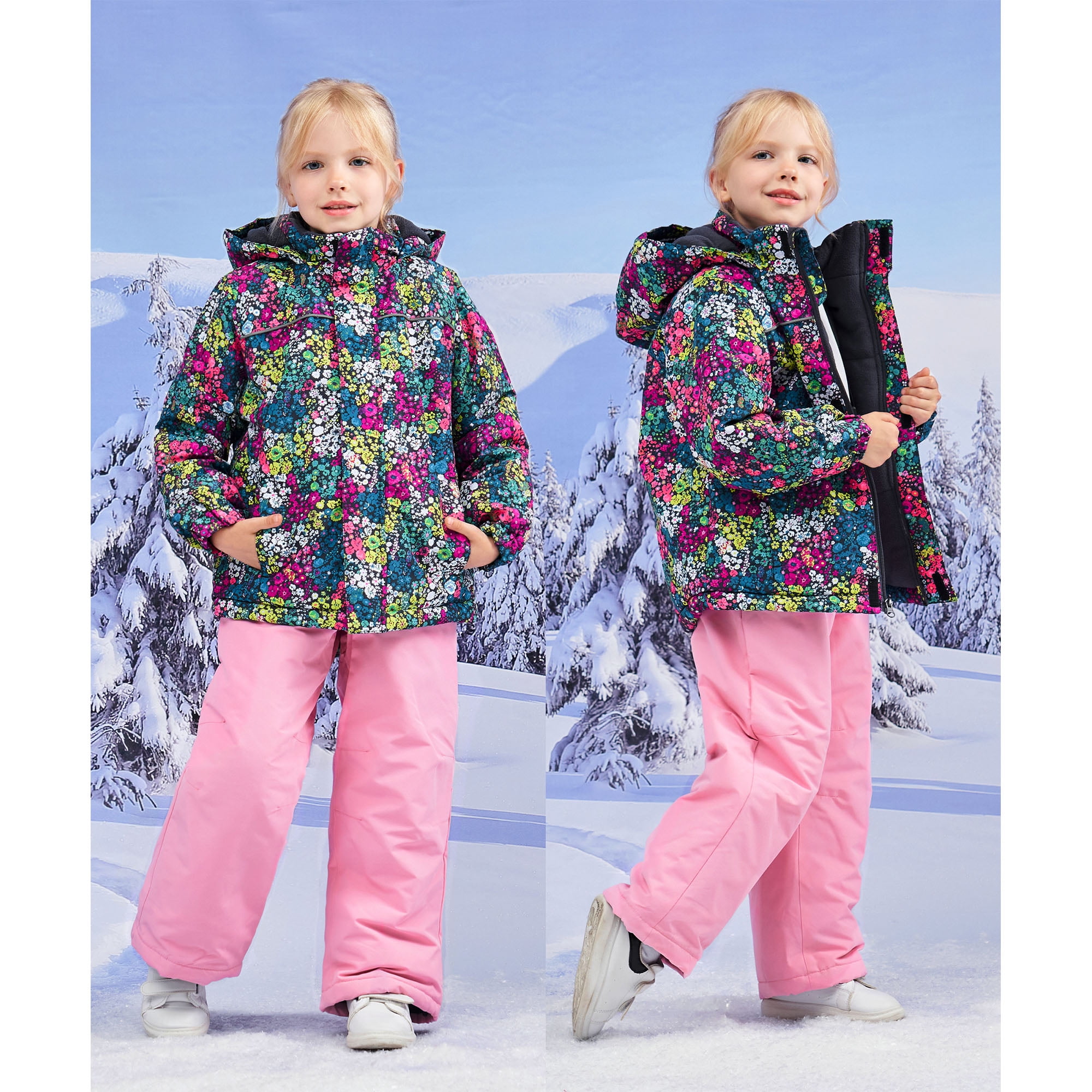Hiheart Boys Girls Winter Ski Jacket & Pants Set 2Piece Snowsuit