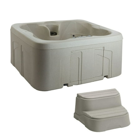 - Lifesmart Spas Simplicity 4-Person Plug & Play Hot Tub Spa with Cover & Steps