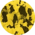 thumbnail image 1 of Ahgly Company Machine Washable Indoor Round Abstract Yellow Modern Area Rugs, 8' Round, 1 of 4