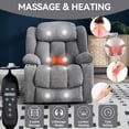 thumbnail image 2 of Power Lift Recliner Chair with Massage and Heat, Heavy Duty 350 LBS Capacity Electric Recliner with USB Ports, Perfect Gift for Husband, Wife, Father, Mother, Light Grey, 2 of 8