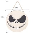 thumbnail image 2 of Halloween Welcome Sign Compatible With Front Door Decor, Round Wooden Wreath Wall Hanging Compatible With Holiday Party, 2 of 5