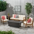 thumbnail image 2 of Noble House Driscoll Outdoor 5 Pc Chat Set  & Fire Pit Teak, 2 of 16